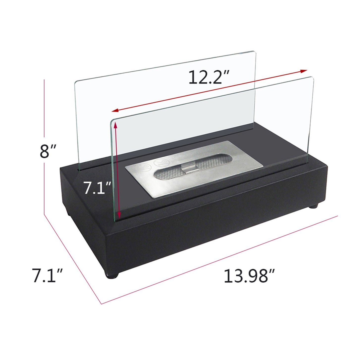 Rectangle Tabletop Bio Ethanol Fireplace