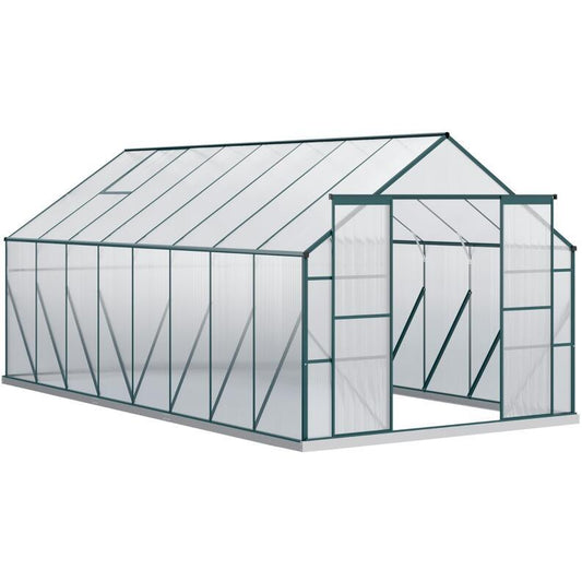 16' x 8' Walk-in Greenhouse Aluminum Greenhouse Polycarbonate Kit